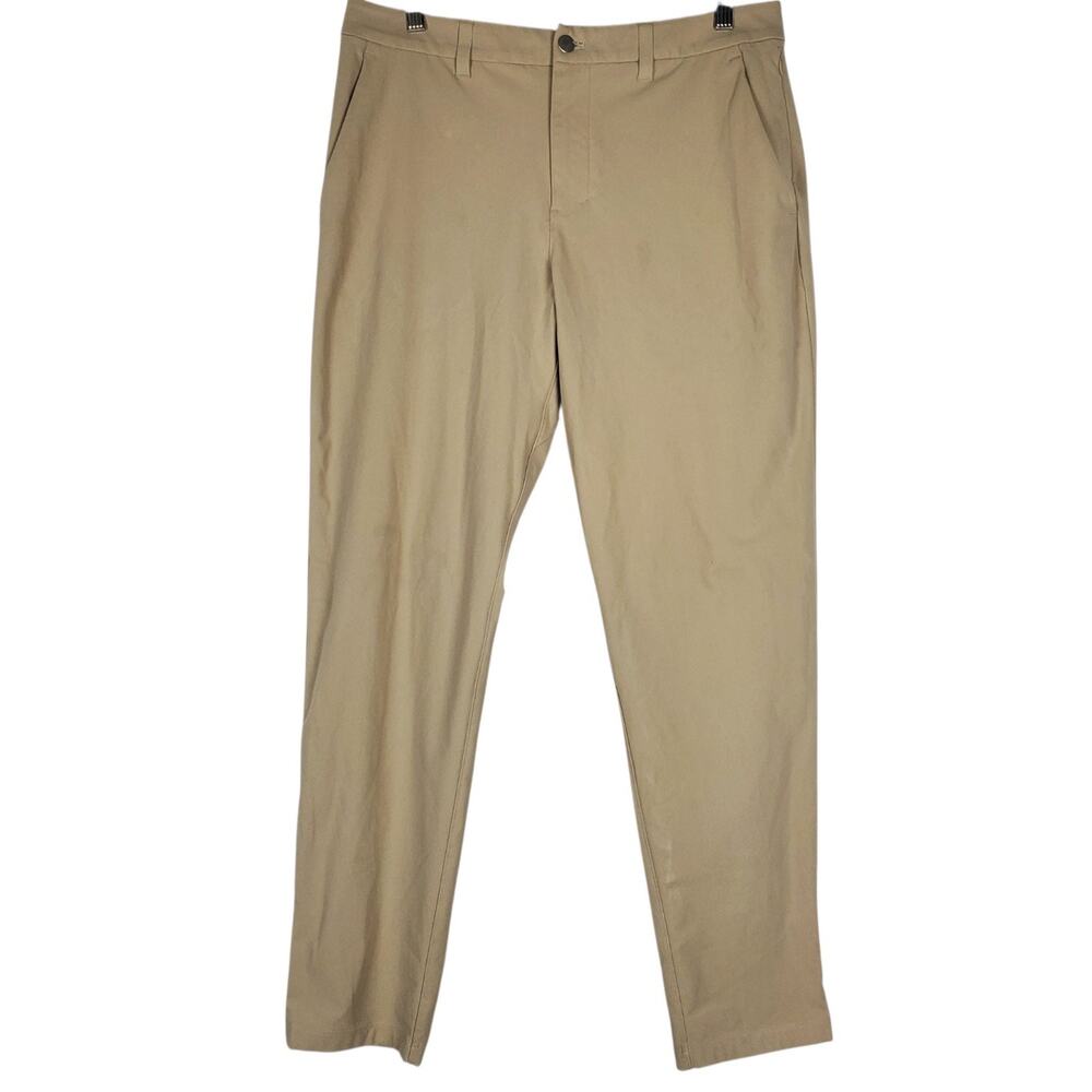 Lululemon ABC Classic Fit 5 Pocket Pants Mens Sz 32 Beige Warpstreme 31" Inseam